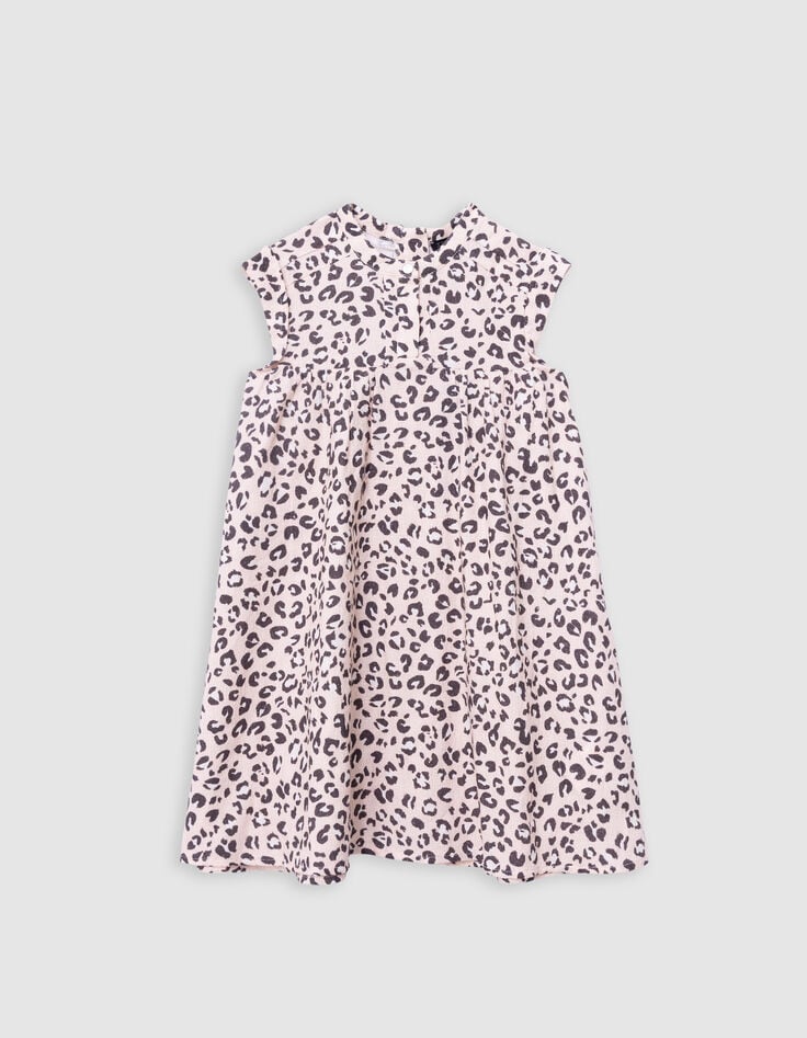 Ikks Robe Rose Imprimé Léopard Fille