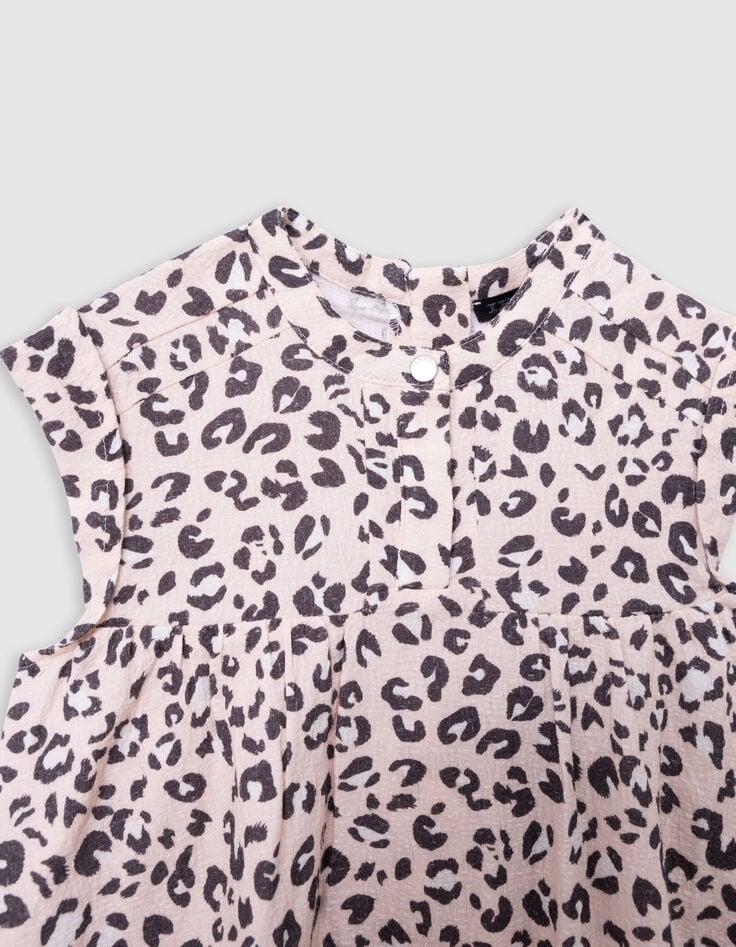 Ikks Robe Rose Imprimé Léopard Fille