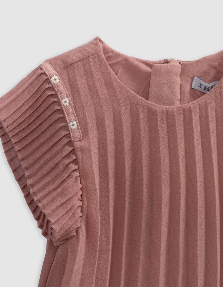 Ikks Robe Rose Moyen Plissée Bébé Fille
