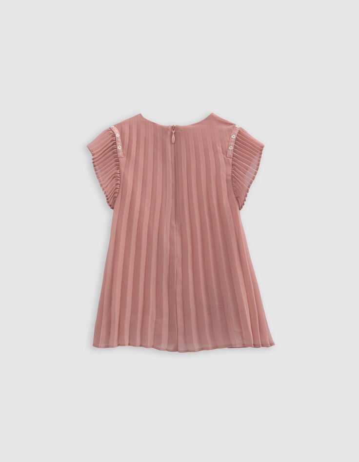 Ikks Robe Rose Moyen Plissée Bébé Fille