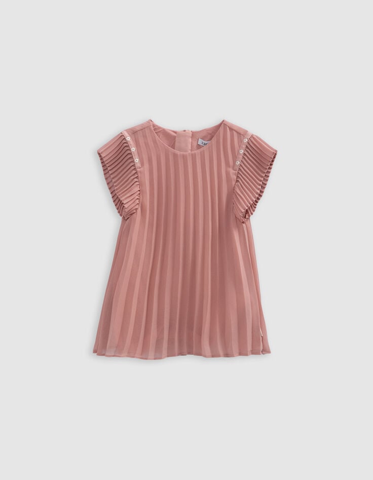 ikks Robe rose moyen plissée bébé fille