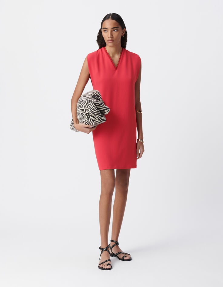 ikks Robe rouge encolure V devant/dos Femme