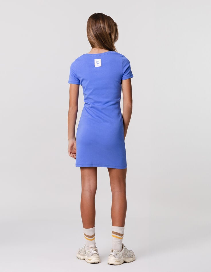 Ikks Robe T-shirt Bleue Coton Bio Fille