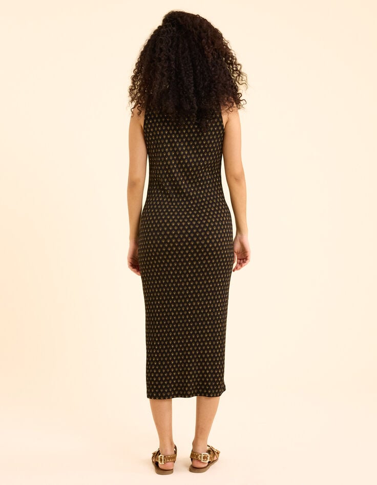 Ikks Robe Tube Noire Imprimé Floral Cœur I.Code