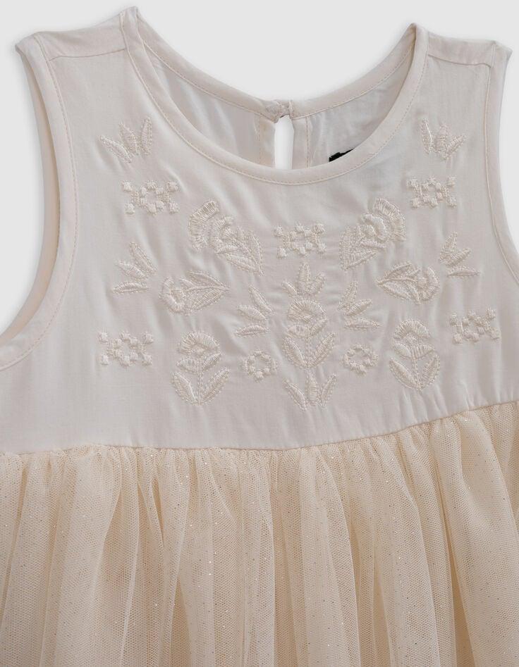 Ikks Robe-tutu écrue Bi-matière Brodée Fille