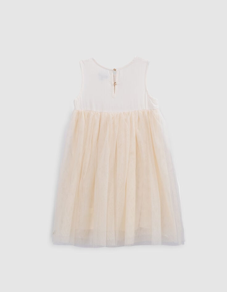 Ikks Robe-tutu écrue Bi-matière Brodée Fille