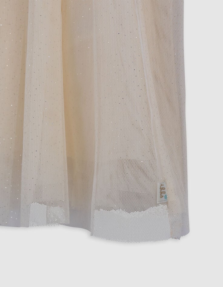 Ikks Robe-tutu écrue Bi-matière Brodée Fille