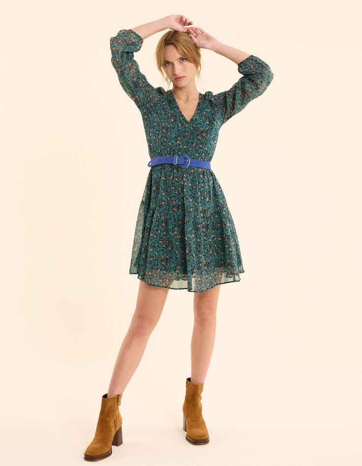 Ikks Robe Verte Imprimé Fruits D'été I.Code