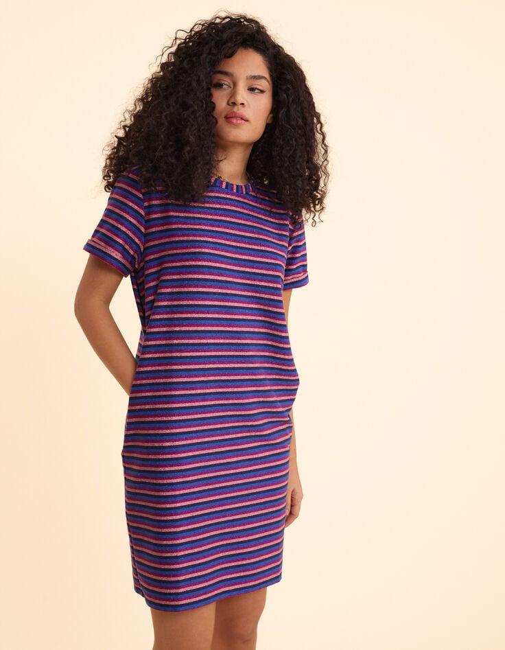 Ikks Robe Violine Rayures Lurex Multico I.Code