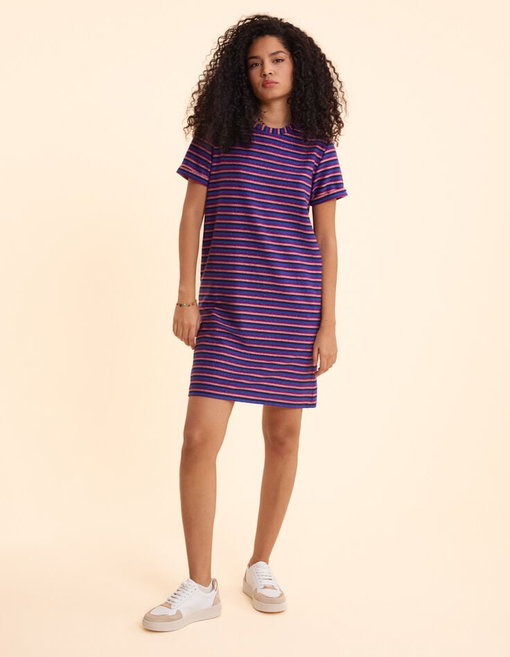 Ikks Robe Violine Rayures Lurex Multico I.Code