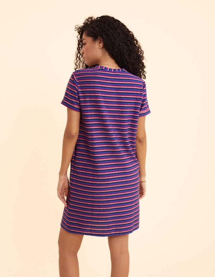 Ikks Robe Violine Rayures Lurex Multico I.Code