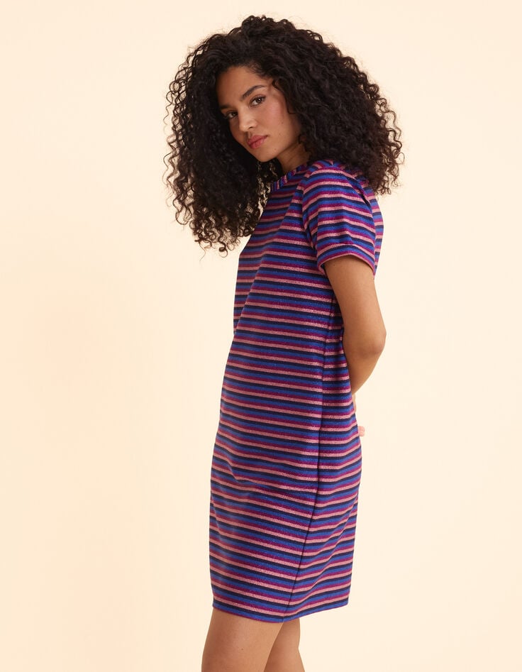 ikks Robe violine rayures lurex multico I.Code