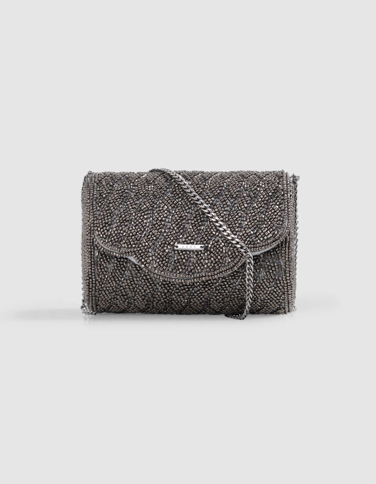 ikks Sac à main argenté brodé perles fille