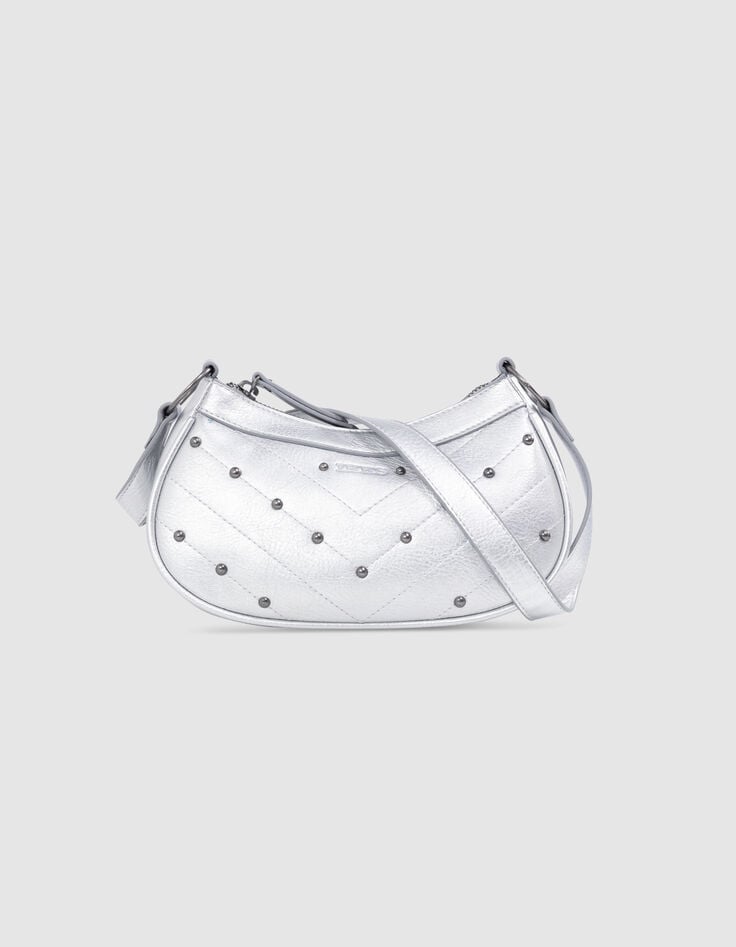 Ikks Sac à Main Argenté Décor Clous Fille