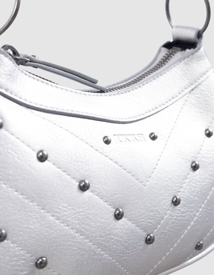 Ikks Sac à Main Argenté Décor Clous Fille