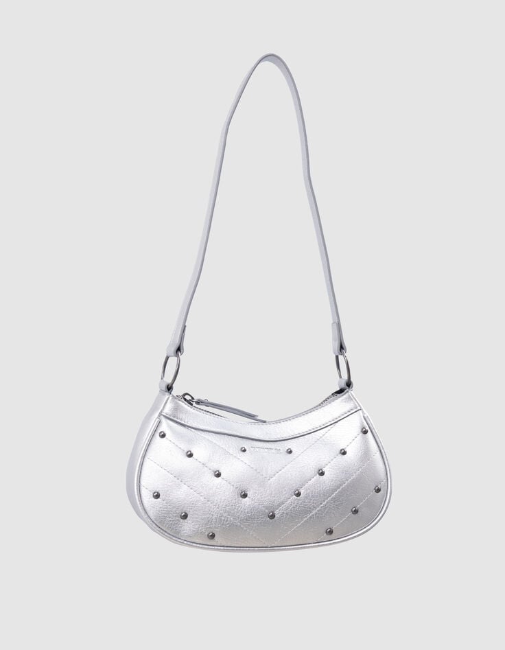 ikks Sac à main argenté décor clous fille