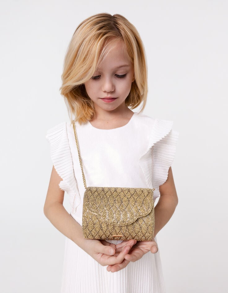 ikks Sac à main doré brodé perles fille