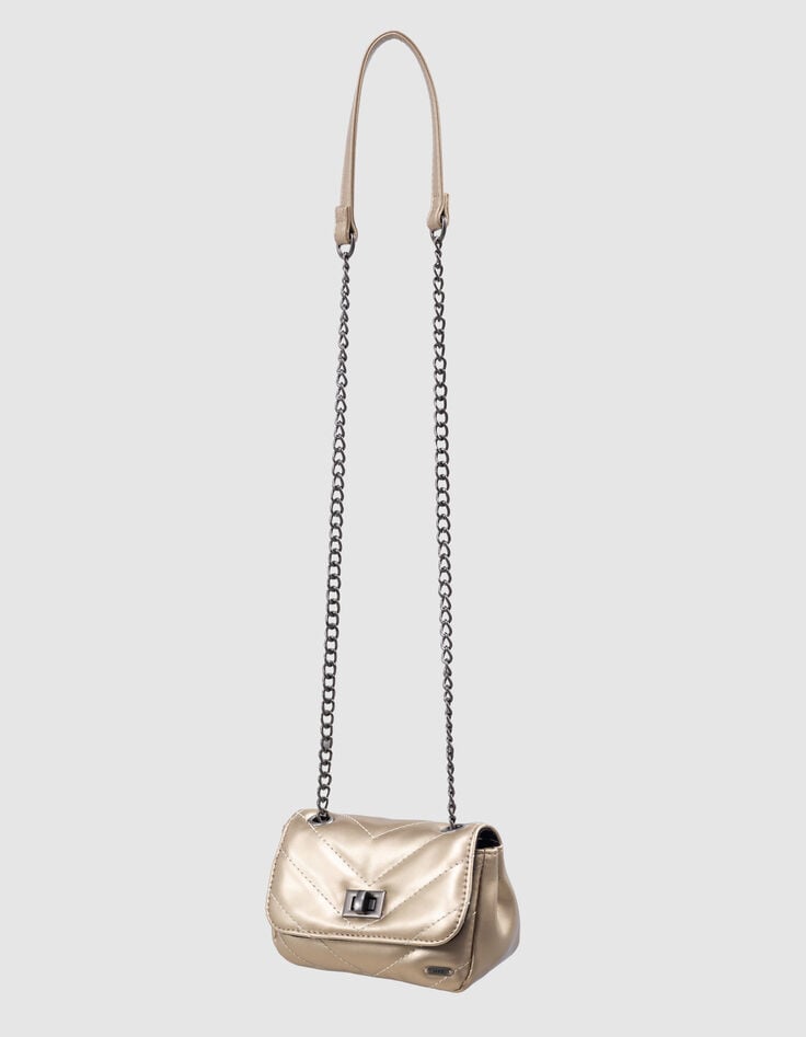 Ikks Sac à Main Doré Matelassé Fille