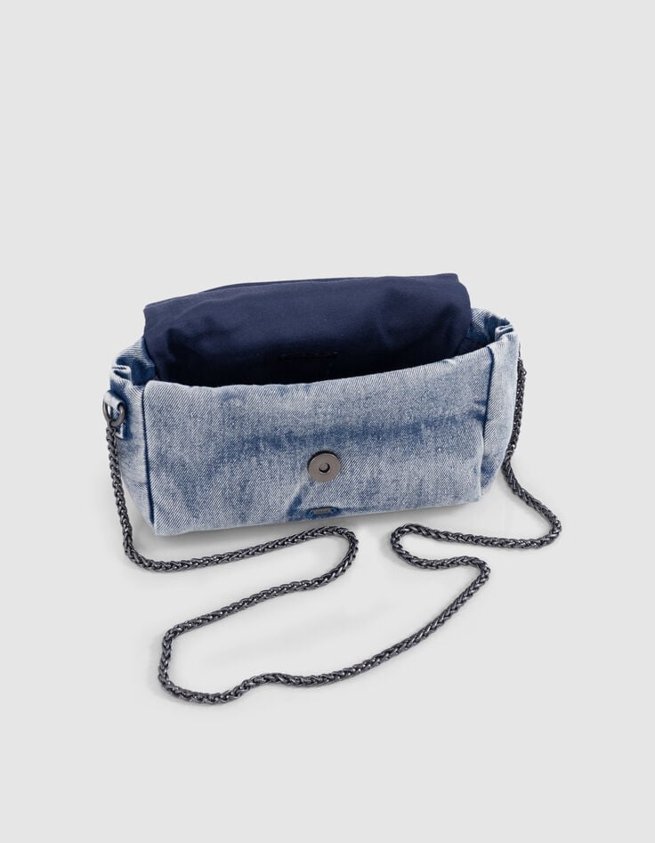 Ikks Sac à Main En Jean Bleu Rabat Matelassé Fille