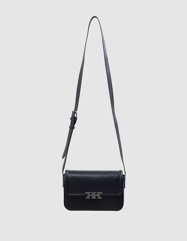 Ikks Sac à Main Noir Rigide Décor Clous Fille