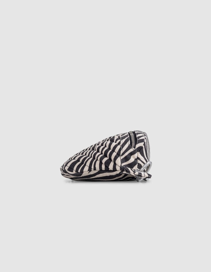 Ikks Sac Banane 1440 écru Toile Motif Zébré Femme