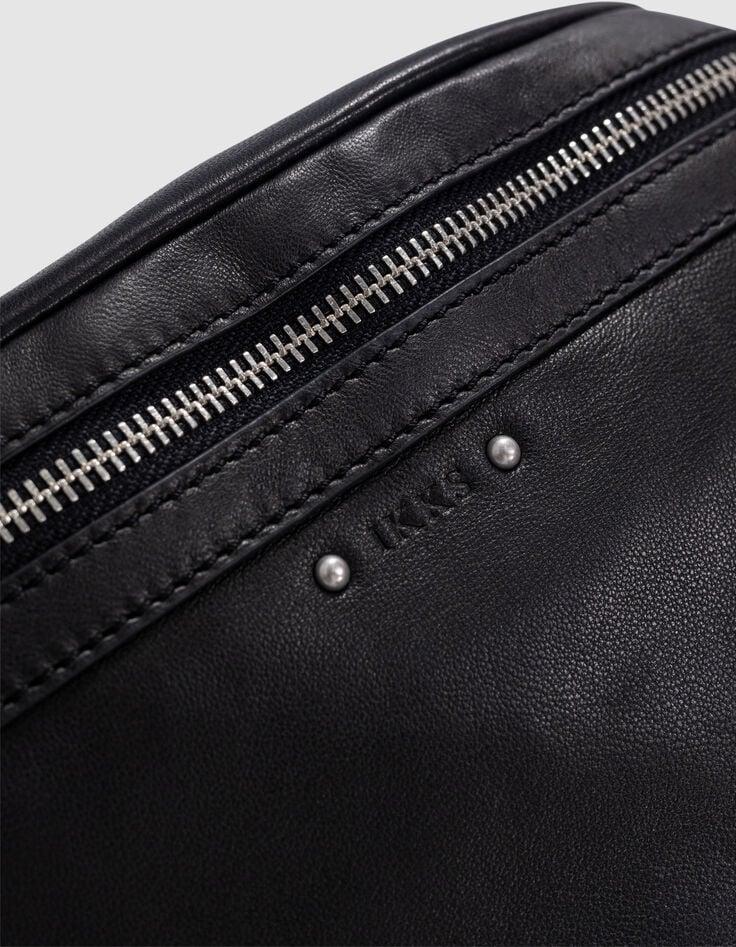 Ikks Sac Banane 1440 Noir Cuir Matelassé Femme