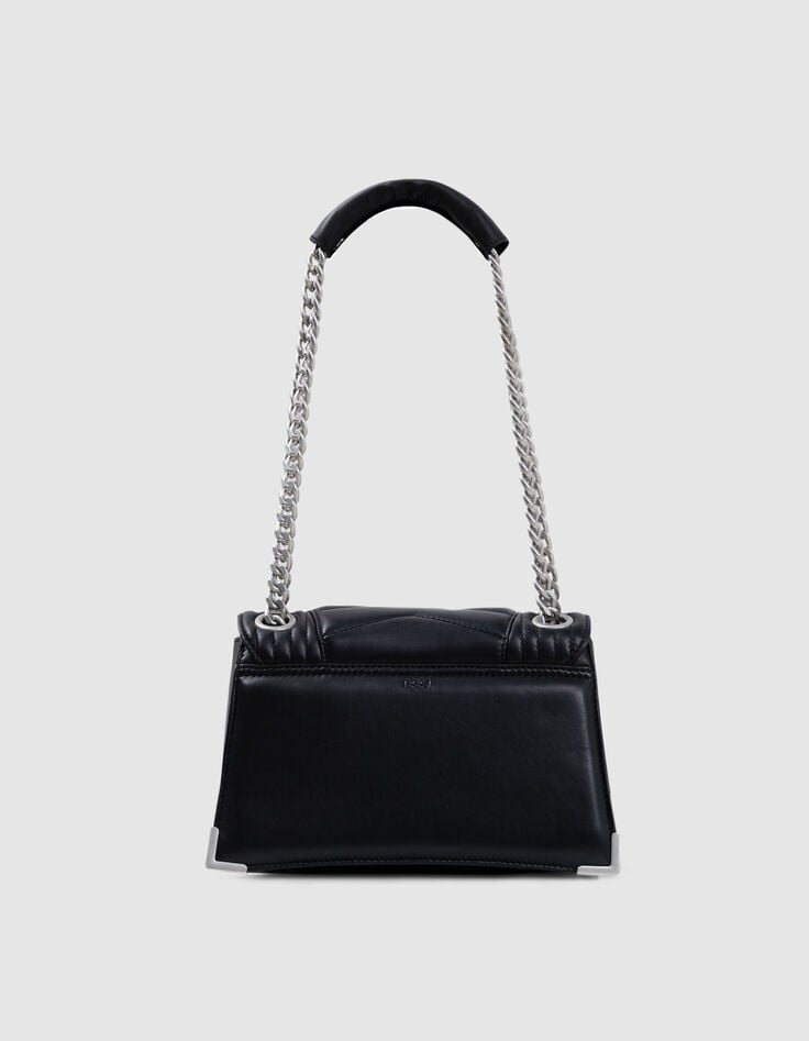 Ikks Sac THE 1- Noir Cuir Matelassé Taille M