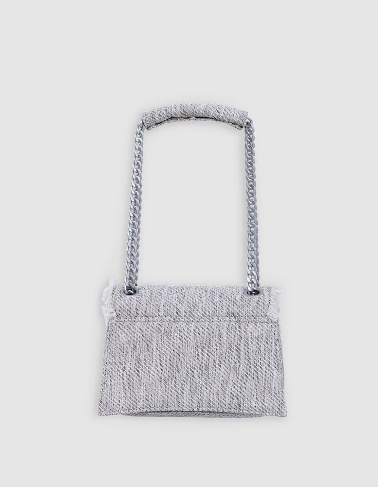 Ikks Sac THE 1- TWEED Gris Chiné Matelassé Taille M