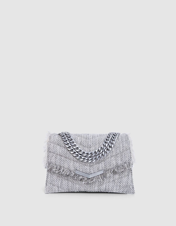 ikks Sac THE 1- TWEED gris chiné matelassé Taille M