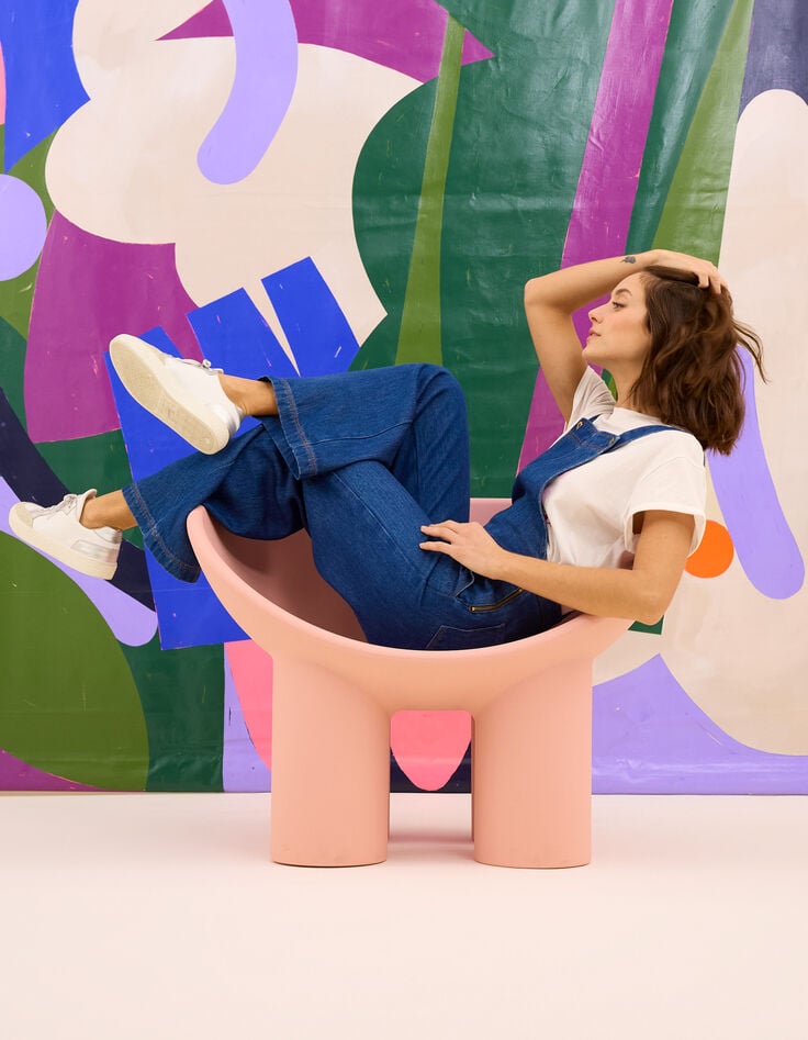 ikks Salopette large en jean bleu foncé I.Code