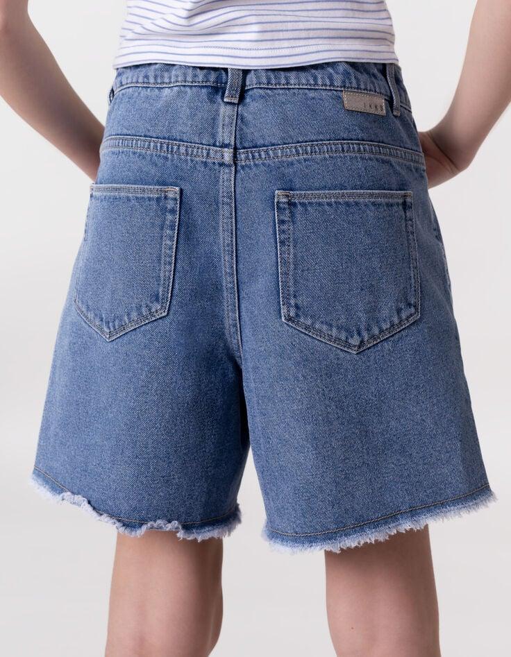 Ikks Short En Jean Bleu Bords Frangés Fille