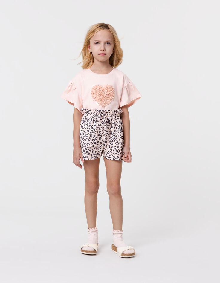 Ikks Short Rose Imprimé Léopard Fille