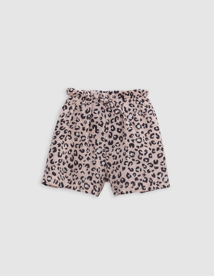 Ikks Short Rose Imprimé Léopard Fille