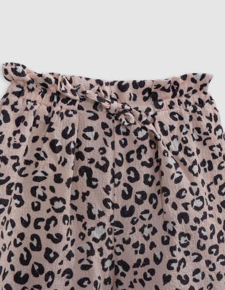 Ikks Short Rose Imprimé Léopard Fille