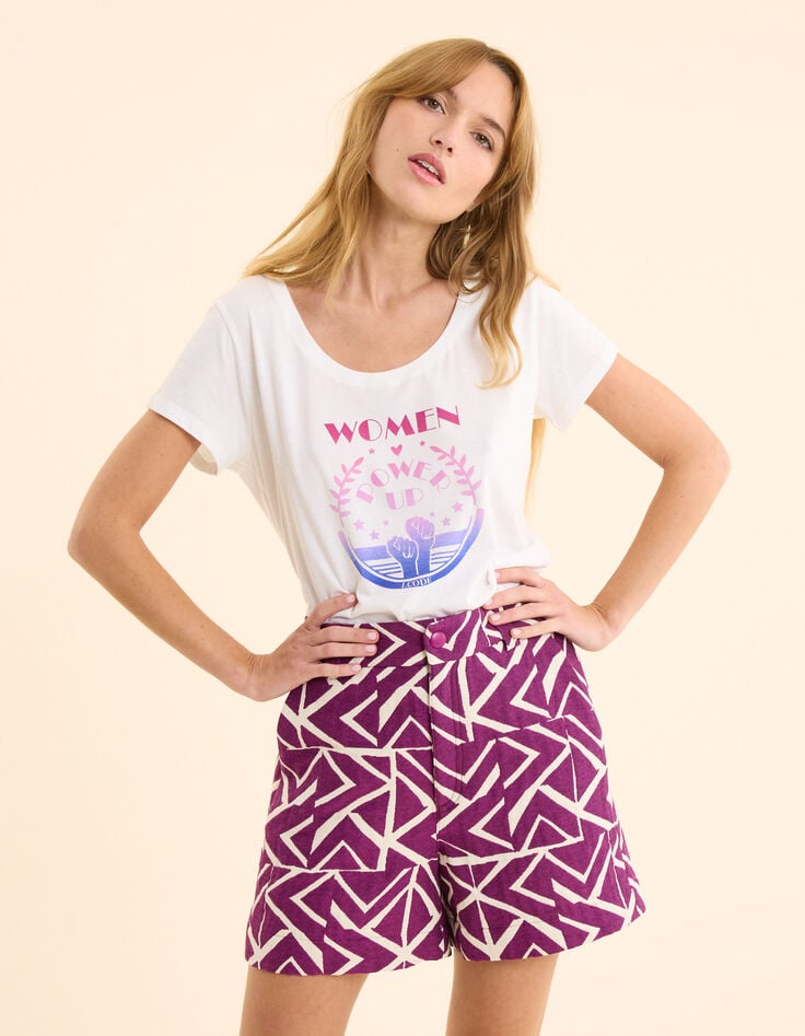 Ikks Short Violine Jacquard Motif Graphique I.Code