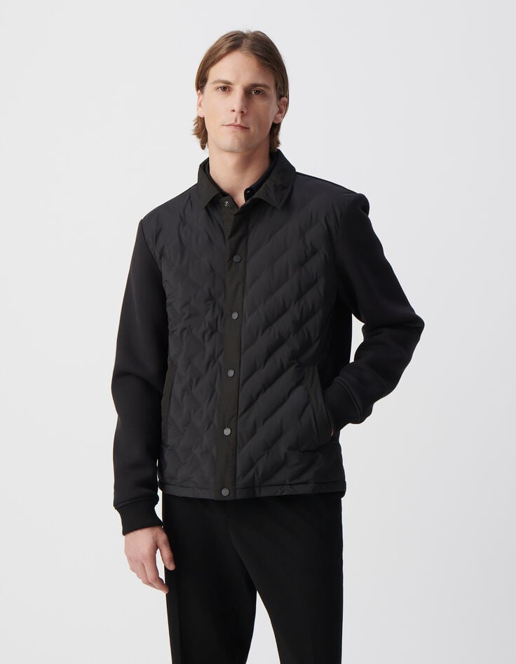 Ikks Sous-doudoune Noire Nylon Bi-matière Homme