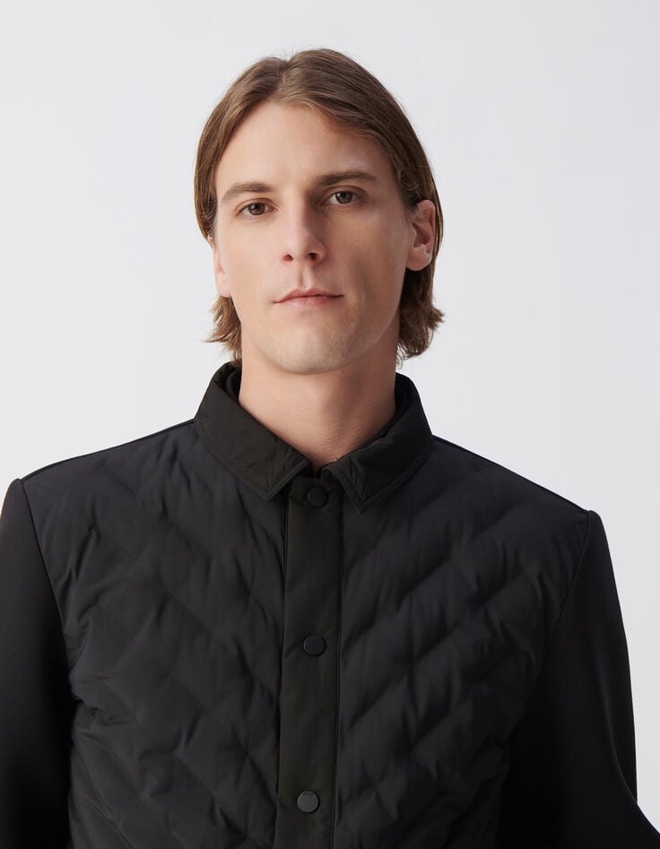 Ikks Sous-doudoune Noire Nylon Bi-matière Homme