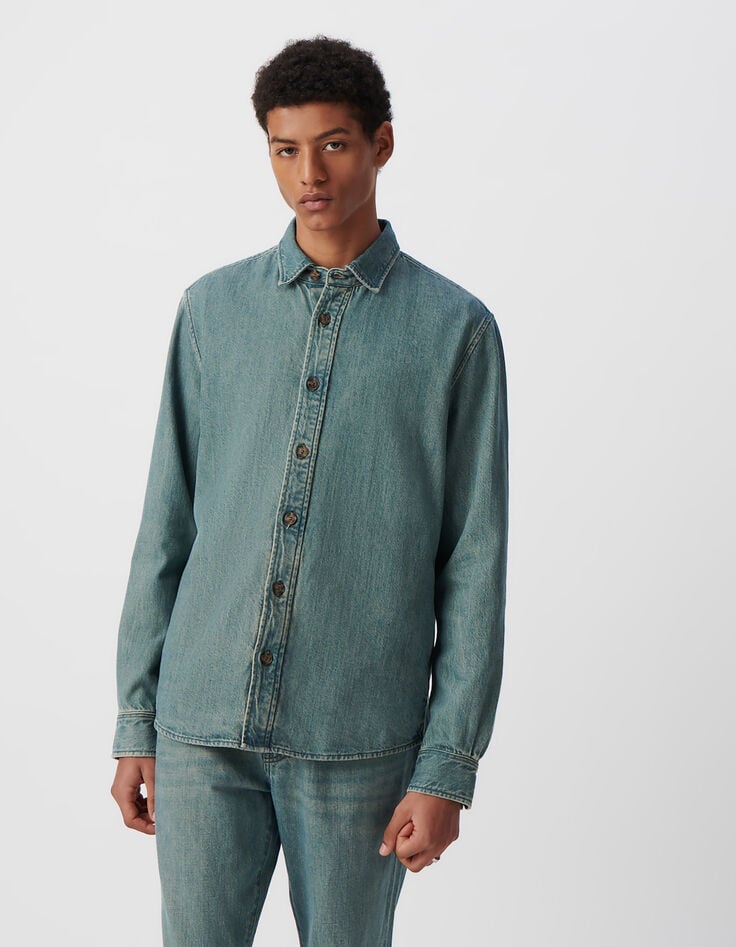 Ikks Surchemise En Jean REGULAR Bleu Gris Homme