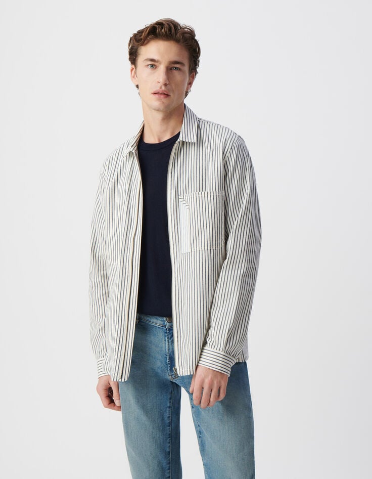 ikks Surchemise REGULAR encre motif rayures Homme