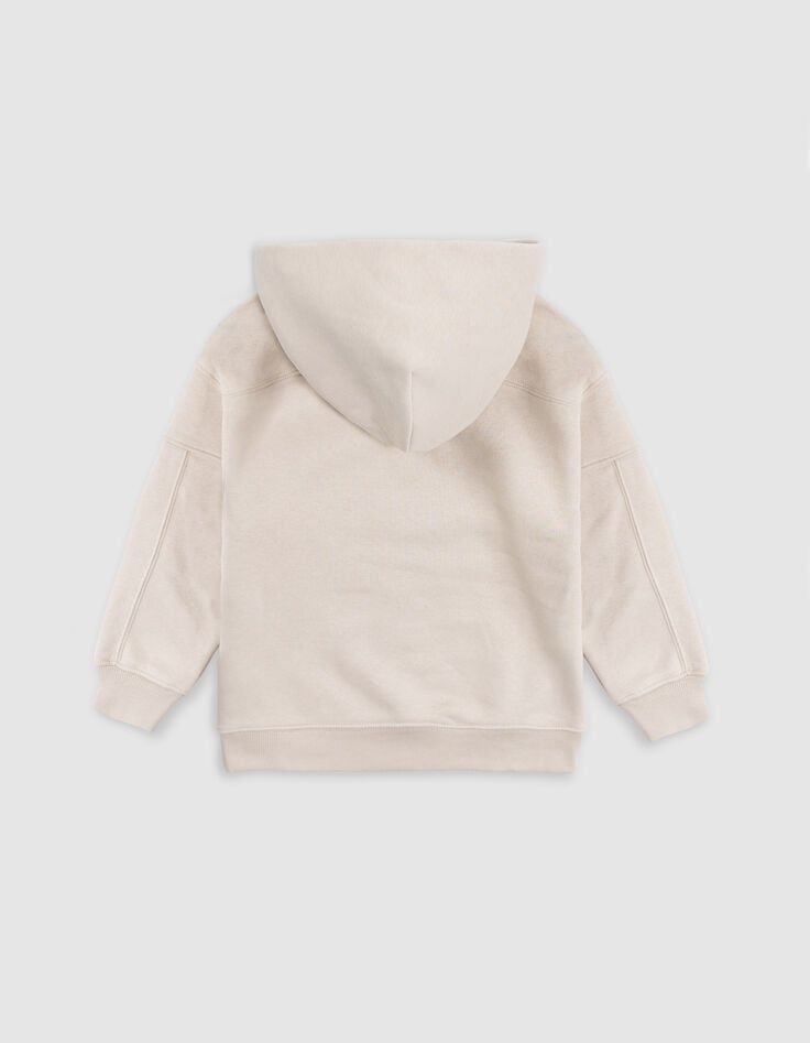 Ikks Sweat Beige Maxi Chevrons Embossés Garçon