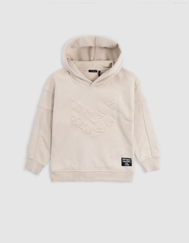 ikks Sweat beige maxi chevrons embossés garçon