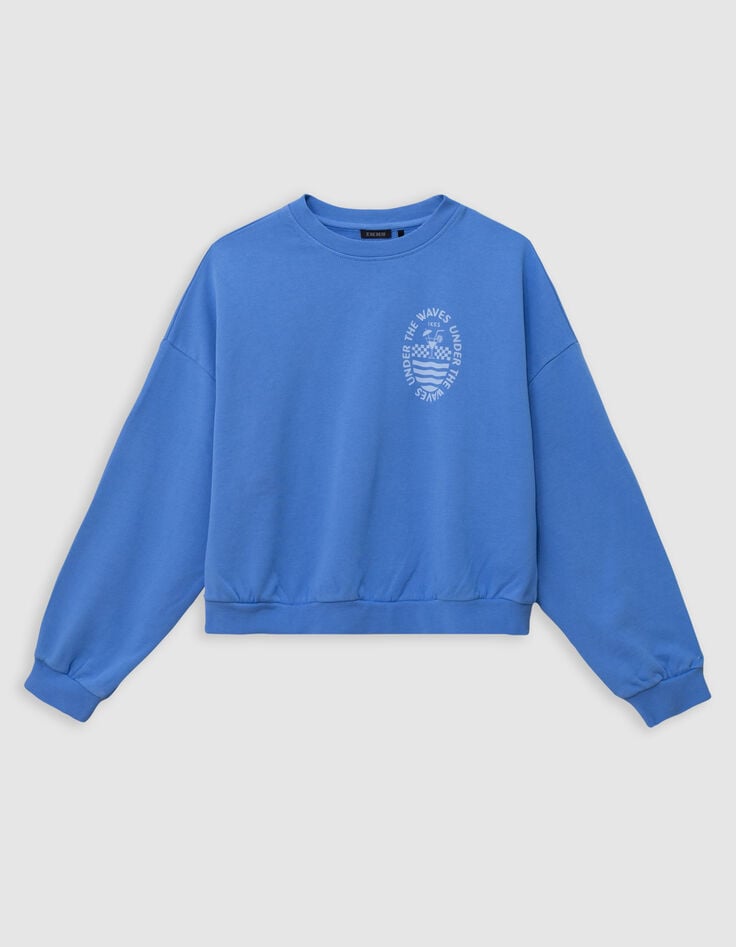 Ikks Sweat Bleu Maxi Visuel Dos Fille