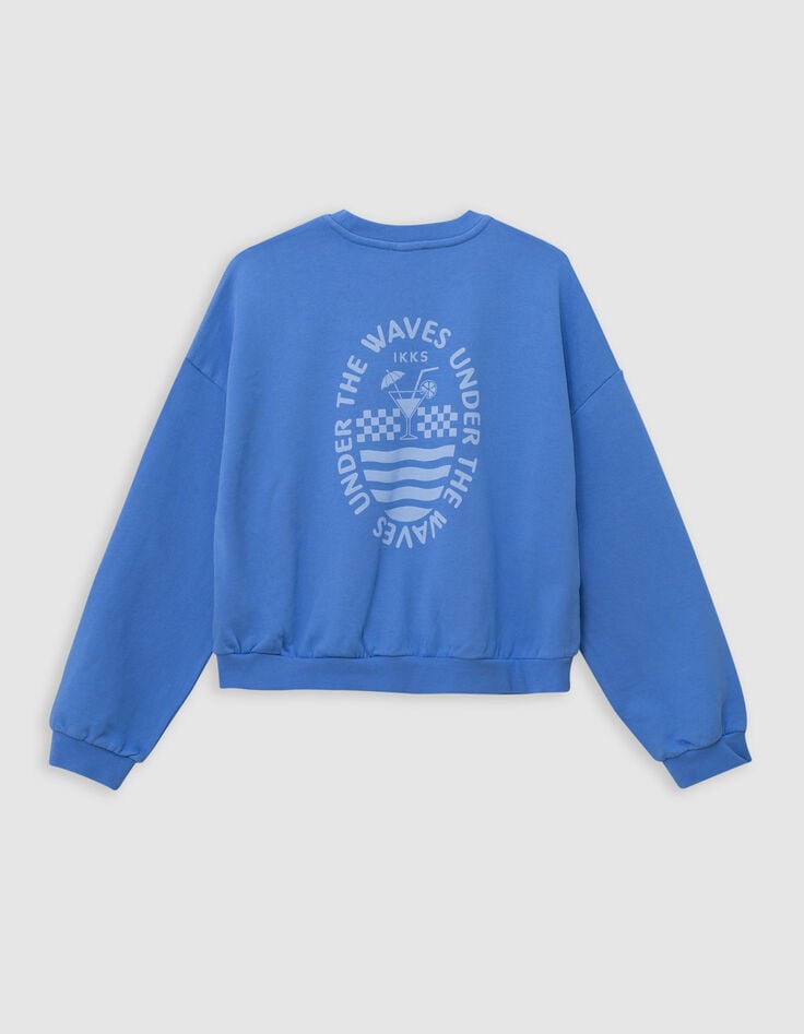 Ikks Sweat Bleu Maxi Visuel Dos Fille
