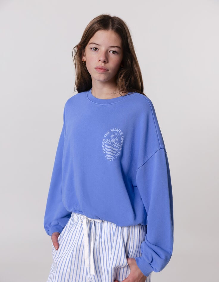 ikks Sweat bleu maxi visuel dos fille