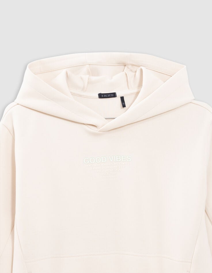 Ikks Sweat écru Message Flocage Gomme Garçon