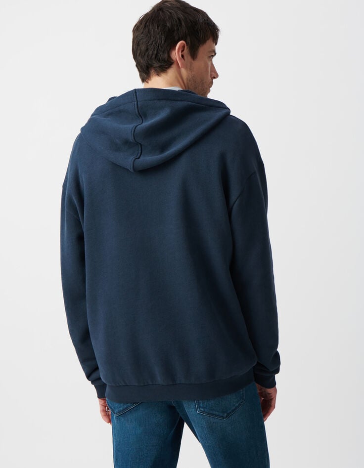 Ikks Sweat Encre à Capuche Col Zippé Homme