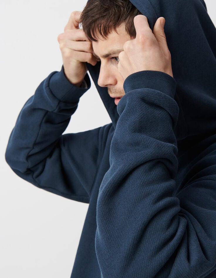 Ikks Sweat Encre à Capuche Col Zippé Homme