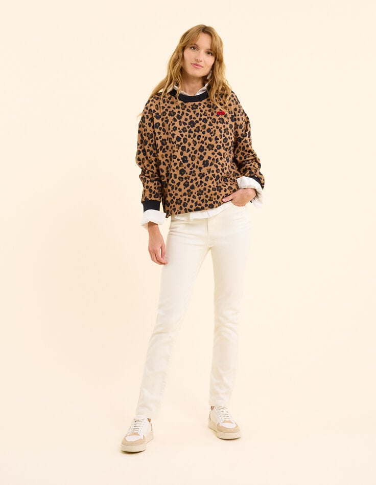 Ikks Sweat Léopard Broderies Coeurs I.Code