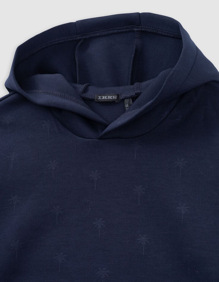Ikks Sweat Marine à Capuche Motif Palmiers Garçon