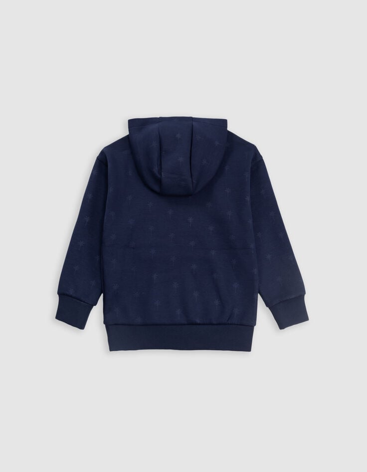 Ikks Sweat Marine à Capuche Motif Palmiers Garçon
